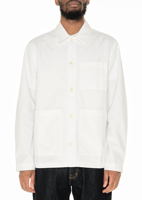 albam Canvas Work Shirt in White