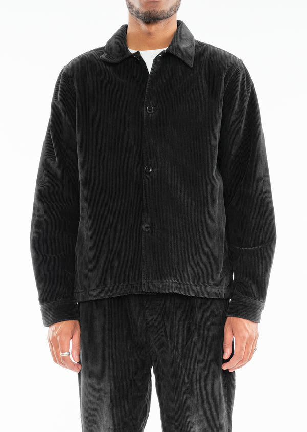 albam Chore Cord Jacket in Washed Black