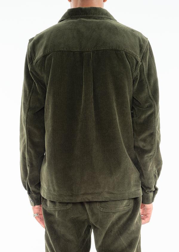 Albam Chore Cord Jacket In Washed Green