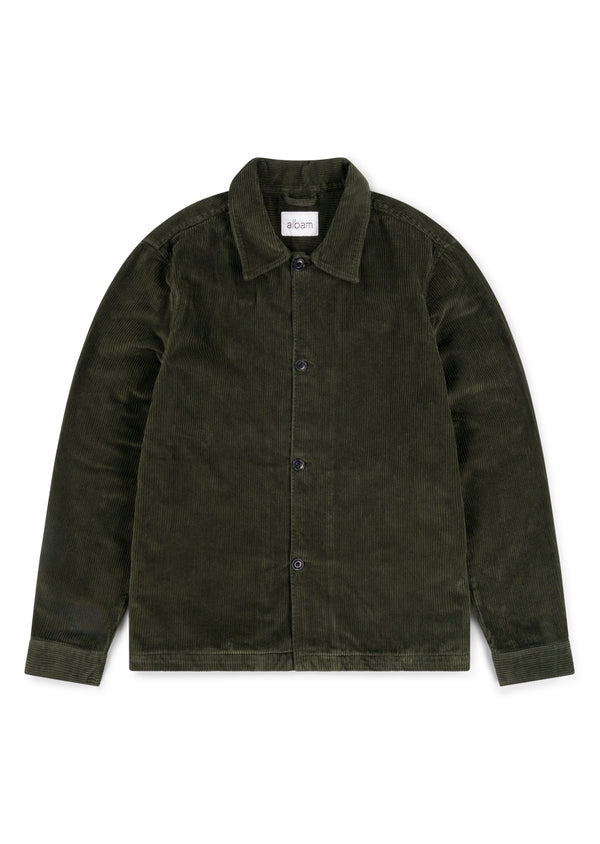 Albam Chore Cord Jacket In Washed Green
