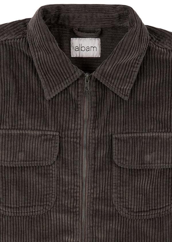 Albam Cord Clarence Jacket In Charcoal