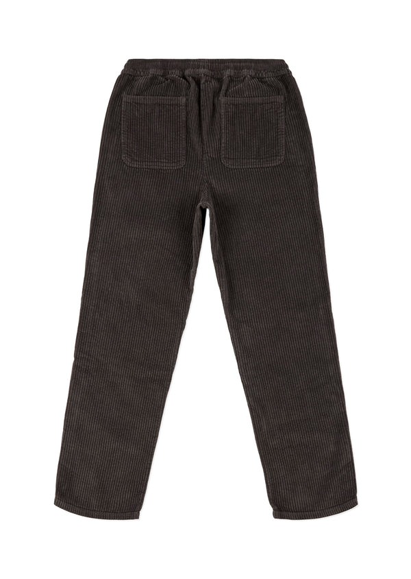 Albam Cord Judd Drawstring Trouser In Charcoal