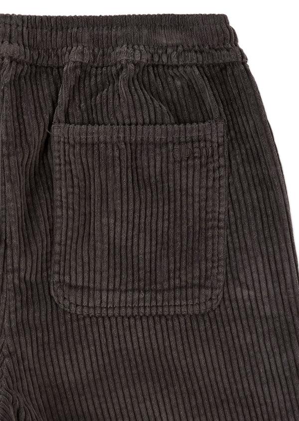 Albam Cord Judd Drawstring Trouser In Charcoal