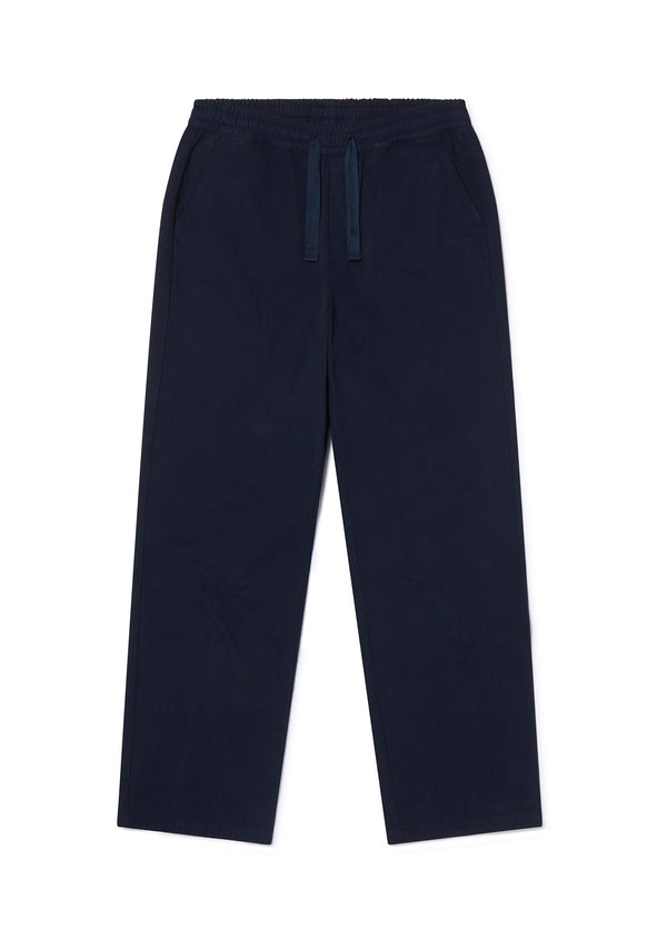 Albam Herringbone Drawstring Trouser In Dark Navy