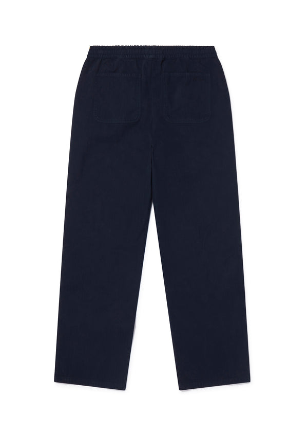 Albam Herringbone Drawstring Trouser In Dark Navy