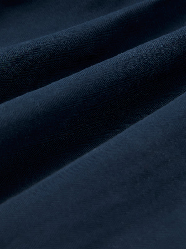 Albam Herringbone Drawstring Trouser In Dark Navy