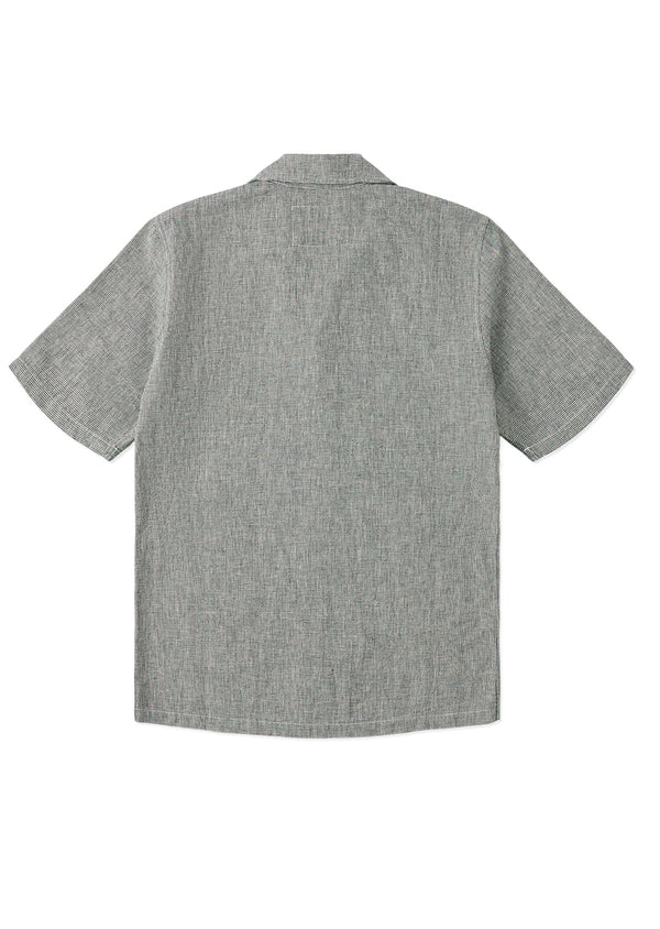 Albam Houndstooth Fenton Shirt In Black & Ecru