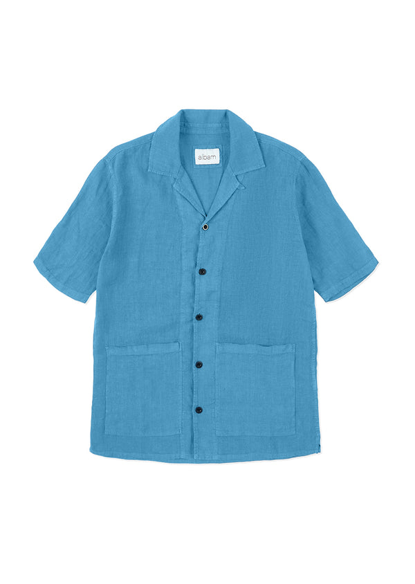 albam Linen Holland Shirt in Blue