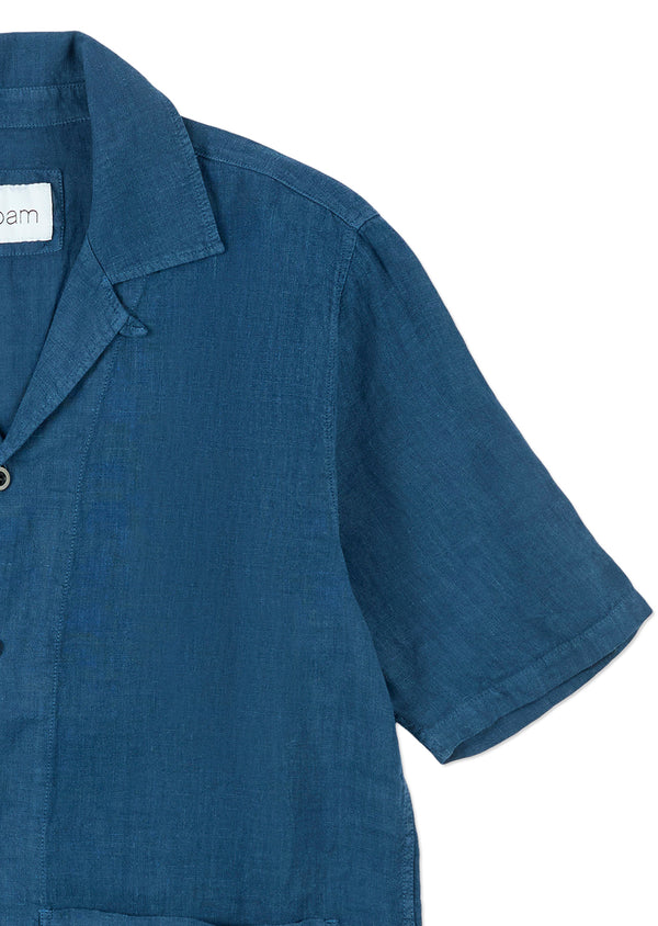 Albam Linen Holland Shirt In Indigo