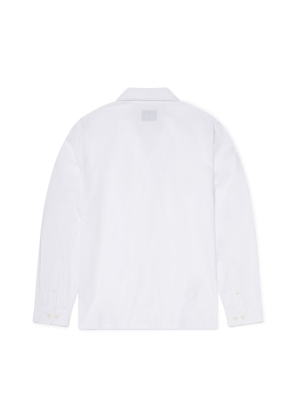 Albam Long Sleeve Revere Poplin Shirt In White