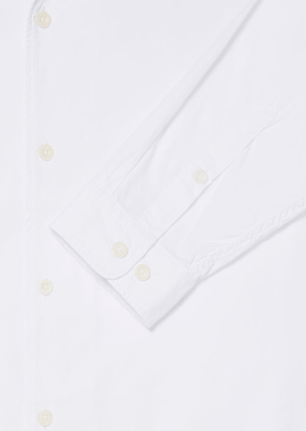 Albam Long Sleeve Revere Poplin Shirt In White