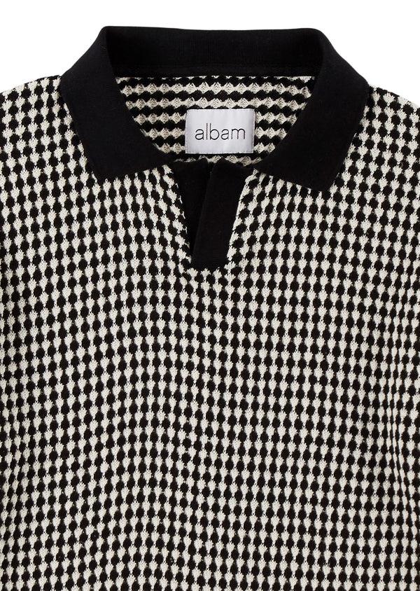 Albam Open Collar Top In Ecru