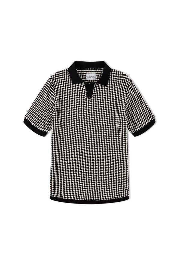 albam Open Collar Top in Ecru