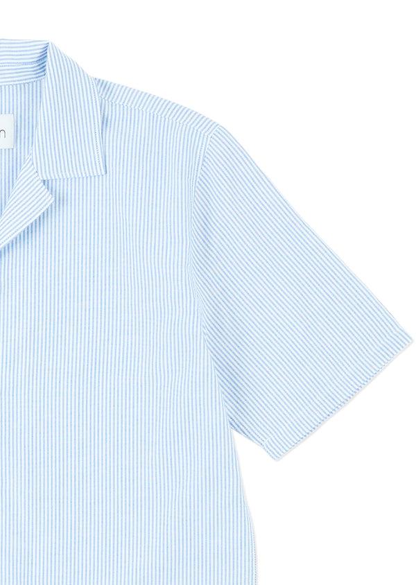 Albam Oxford Stripe Fenton Shirt In Pale Blue