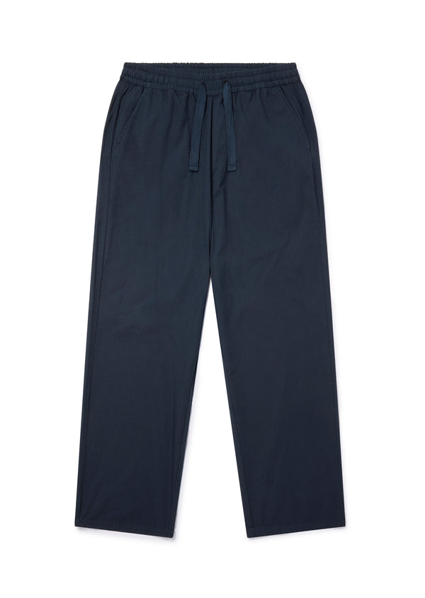 Albam Poplin Drawstring Trouser In Dark Navy