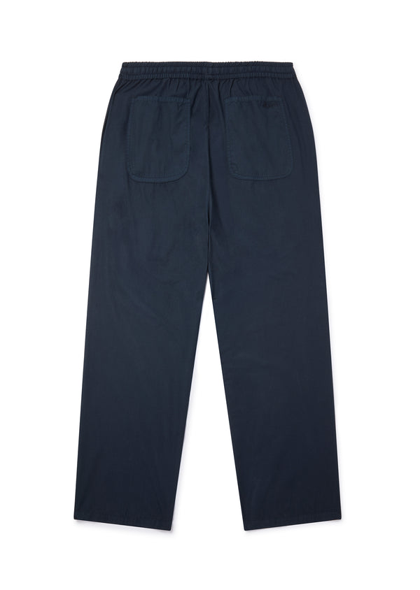 Albam Poplin Drawstring Trouser In Dark Navy