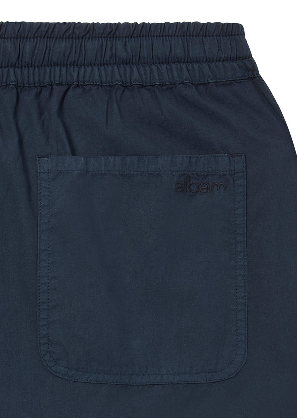 Albam Poplin Drawstring Trouser In Dark Navy