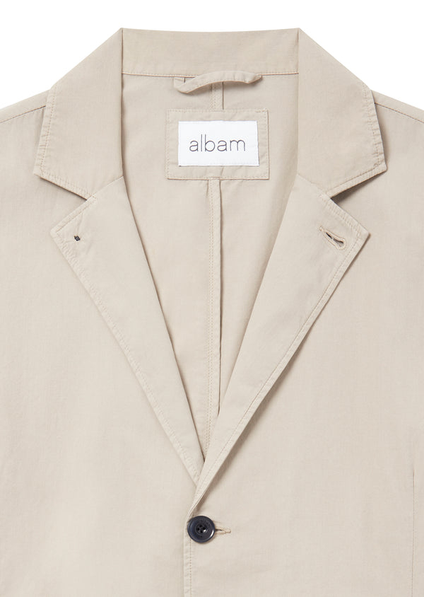 Albam Poplin Unlined Blazer In Vintage Khaki