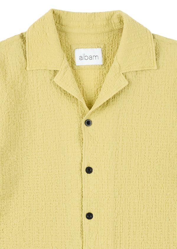 Albam Seersucker Fenton Shirt In Vintage Khaki