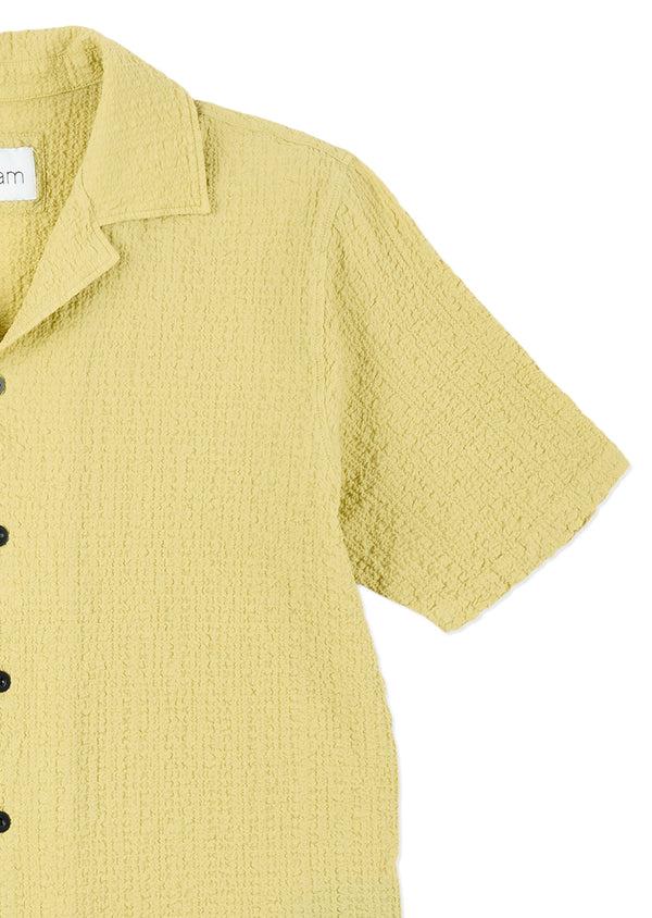 Albam Seersucker Fenton Shirt In Vintage Khaki