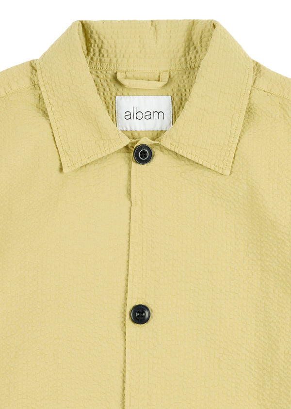 Albam Seersucker Modern Overshirt In Vintage Khaki