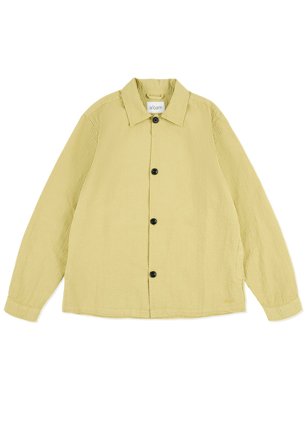 albam Seersucker Modern Overshirt in Vintage Khaki