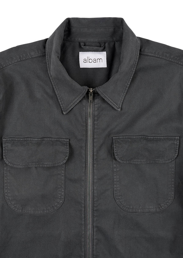 Albam Soft Touch Cotton Clarence Jacket In Grey