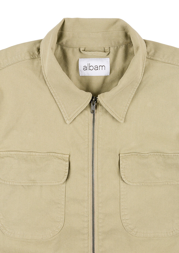 Albam Soft Touch Cotton Clarence Jacket In Taupe