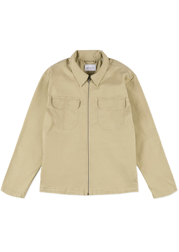 albam Soft Touch Cotton Clarence Jacket in Taupe