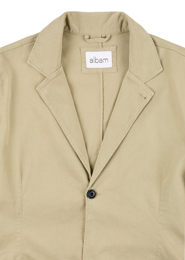 Albam Soft Touch Cotton Fairfax Blazer In Taupe