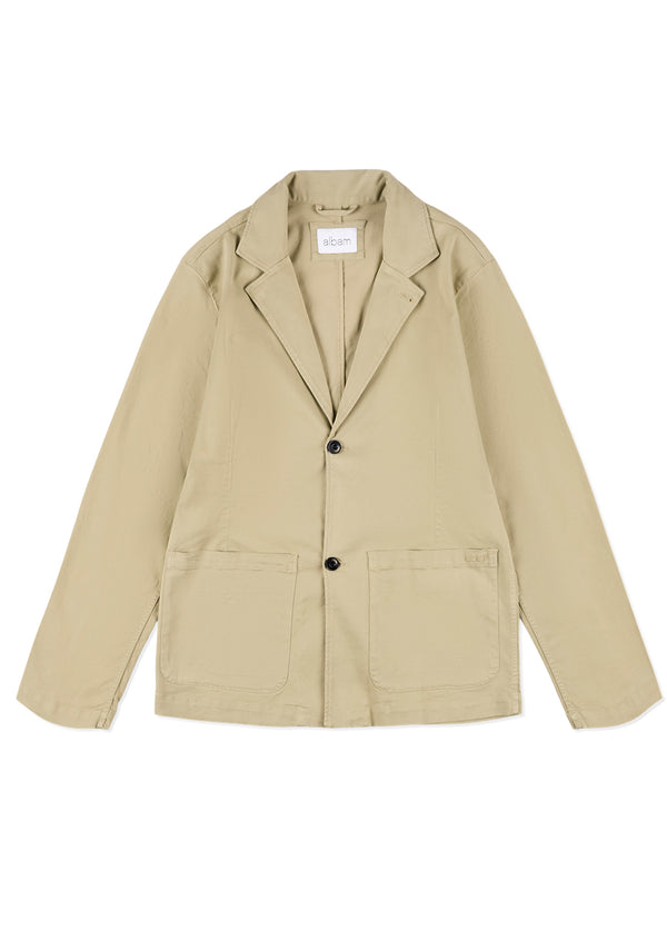 albam Soft Touch Cotton Fairfax Blazer in Taupe