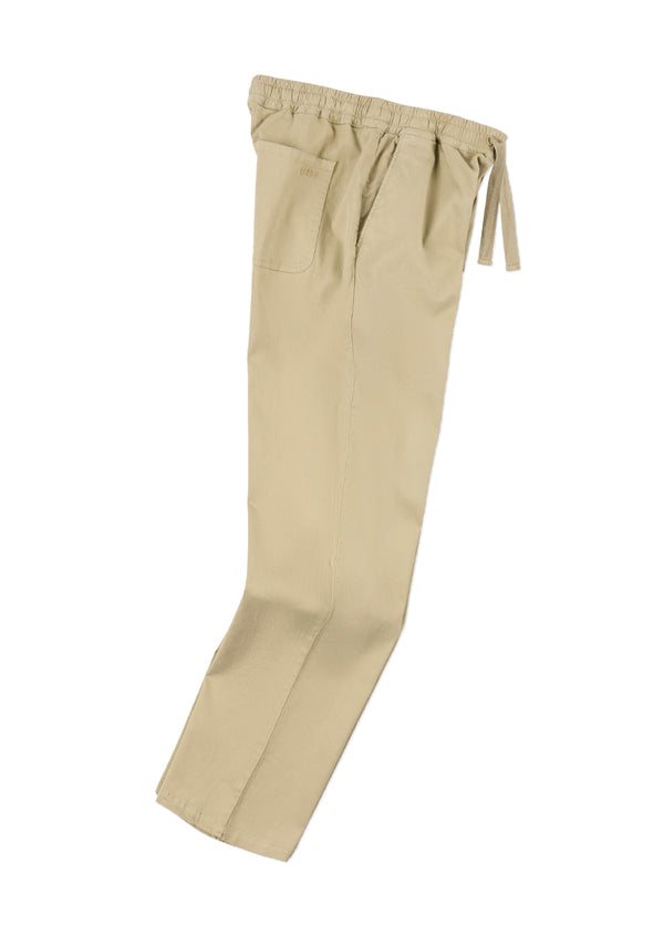 albam Soft Touch Judd Drawstring Trouser in Taupe