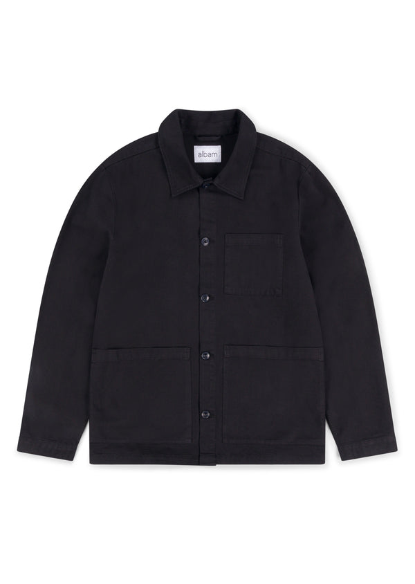 albam Twill Work Shirt in Black