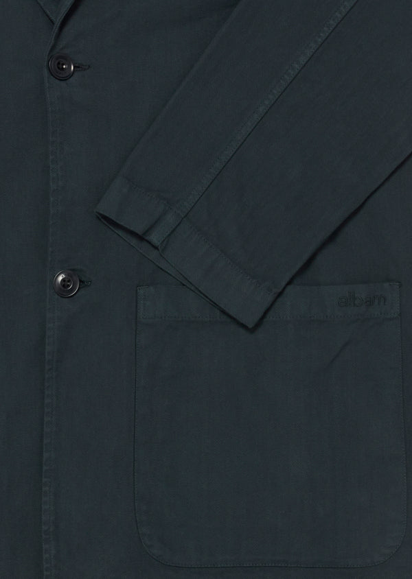 Albam Unlined Herringbone Blazer In Kelp Green