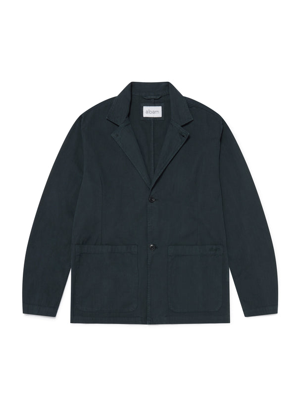 albam Unlined Herringbone Blazer in Kelp Green