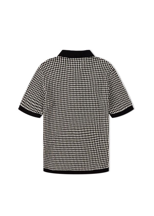 Albam Zip Collared Top In Ecru