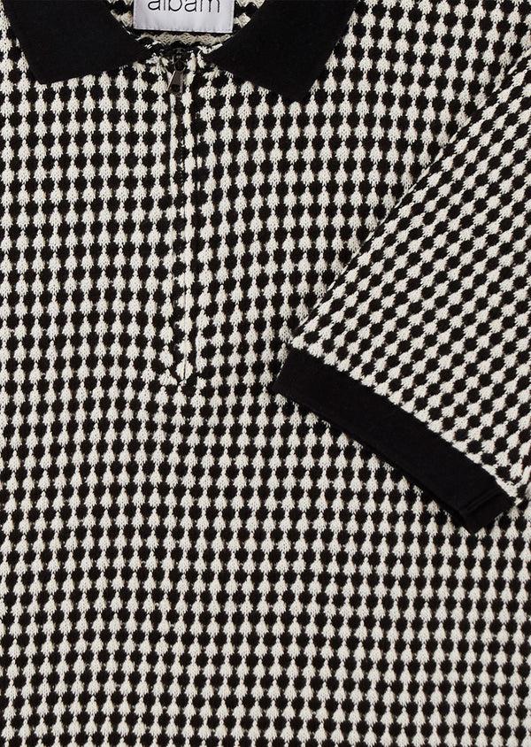 Albam Zip Collared Top In Ecru