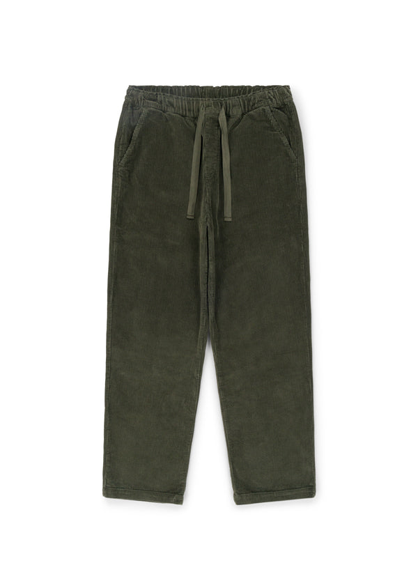 albam Simple Cord Drawstring Trouser in Washed Green