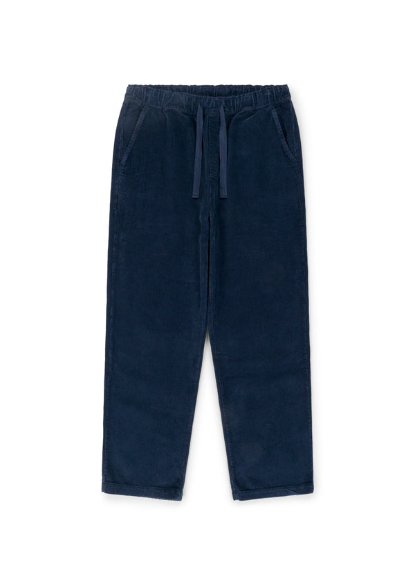 albam Simple Cord Drawstring Trouser in Washed Navy