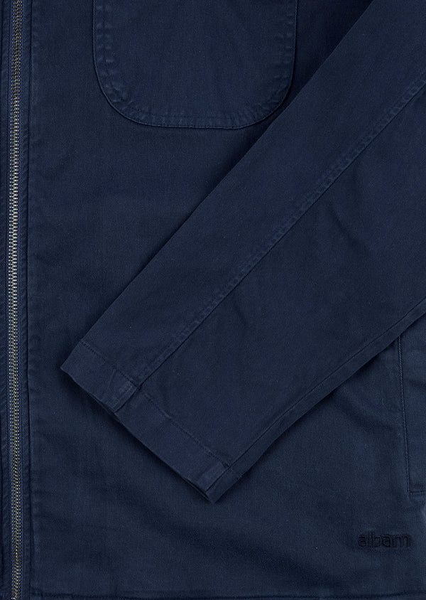 Albam Soft Touch Cotton Clarence Jacket In Dark Navy