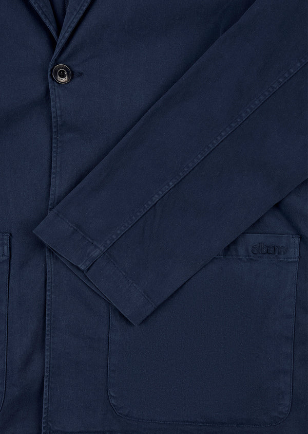 Albam Soft Touch Cotton Fairfax Blazer In Dark Navy