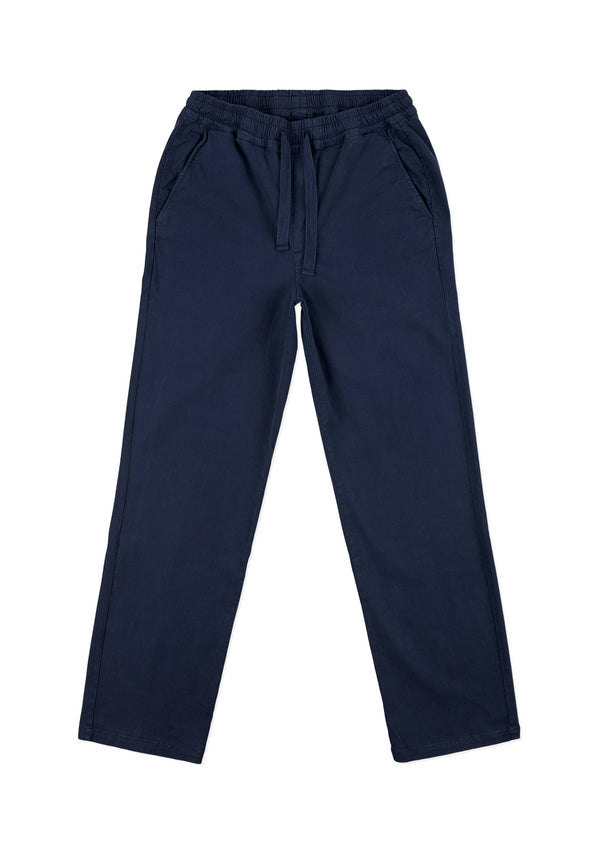Albam Soft Touch Judd Drawstring Trouser In Dark Navy