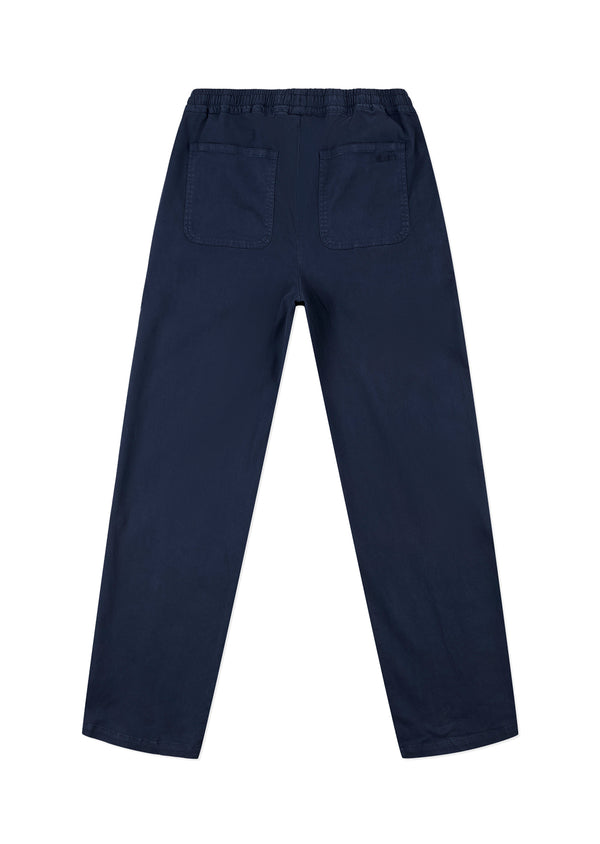 Albam Soft Touch Judd Drawstring Trouser In Dark Navy