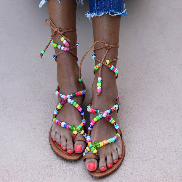 alameda turquesa ALEGRIA beaded sandals