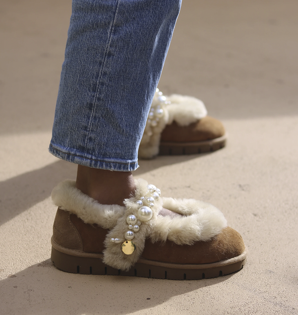 alameda turquesa Aspen Shearling Mary Jane