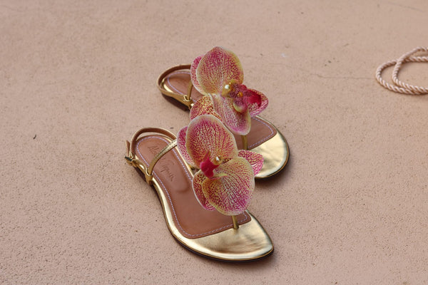 alameda turquesa CONSTANCE FLOWER SANDALS