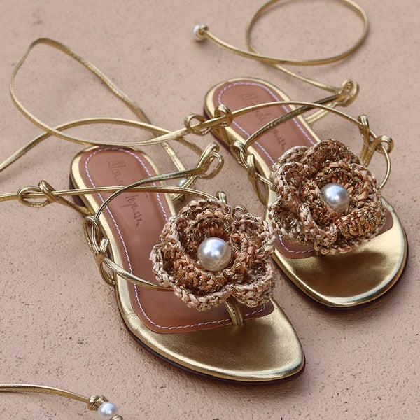 Alameda Turquesa MEREDITH CROCHET FLOWER SANDALS