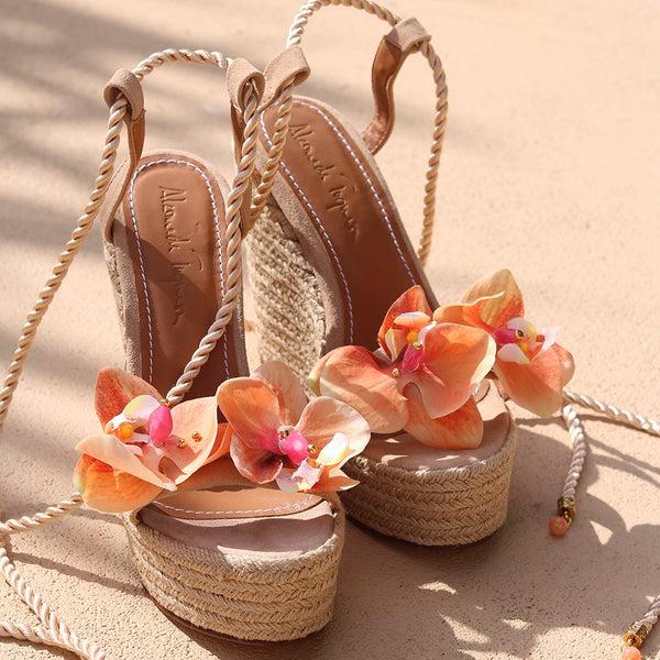 Alameda Turquesa OCTAVIA FLOWER WEDGES