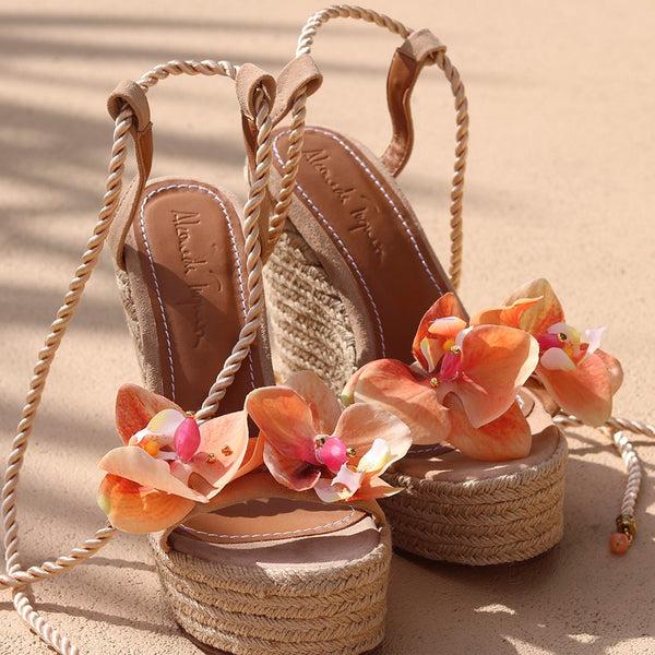 Alameda Turquesa OCTAVIA FLOWER WEDGES