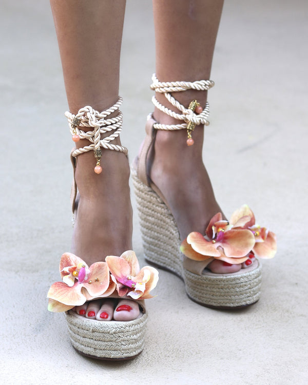 alameda turquesa OCTAVIA FLOWER WEDGES